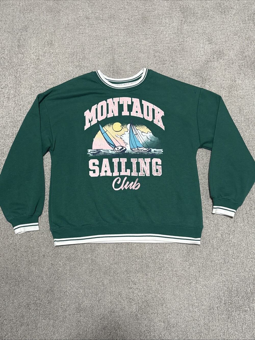 Limited Too Retro Montauk Sailing Club Graphic Crewneck Sweatshirt Size Medium